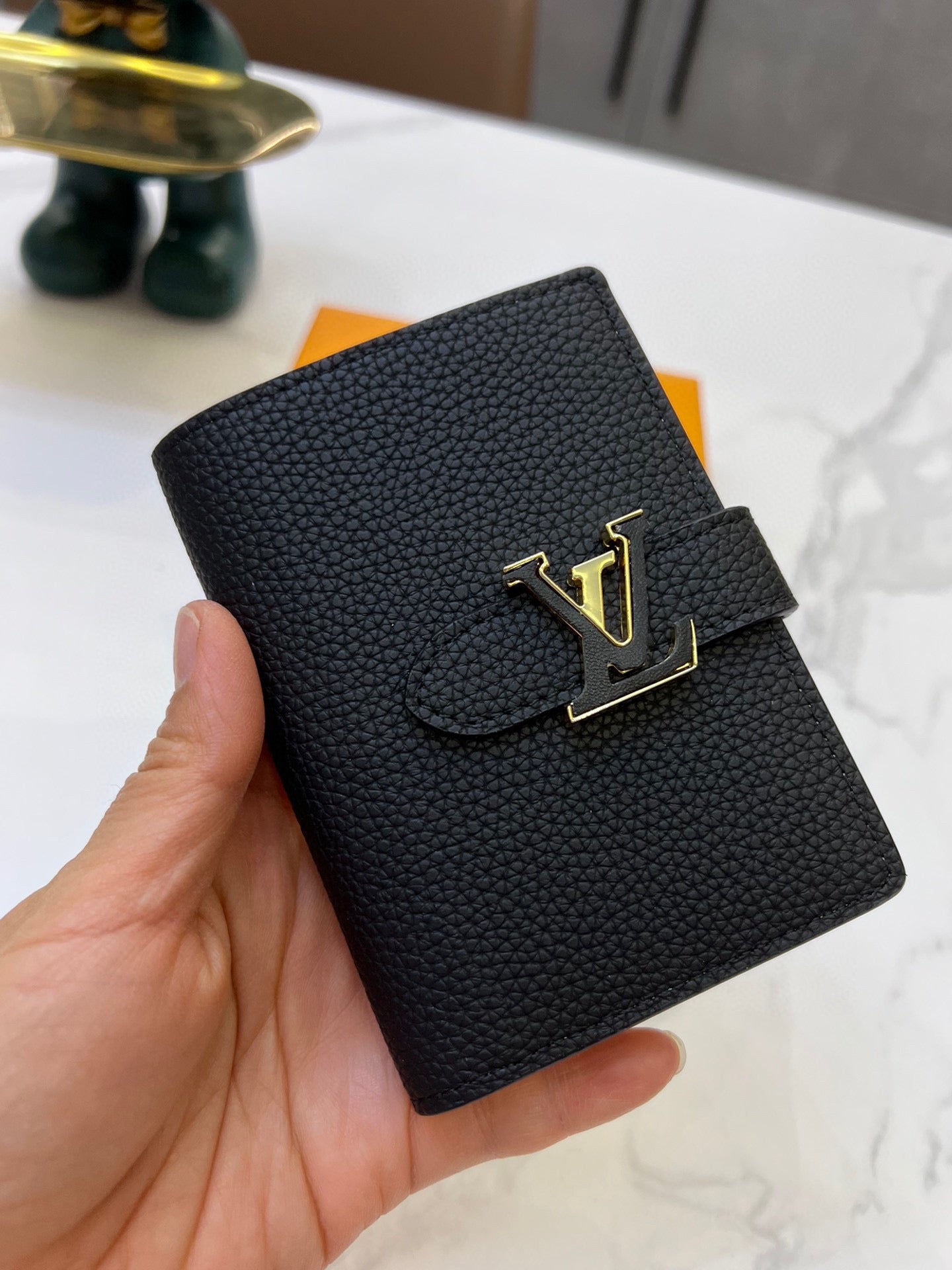 Louis Vertical CP Taurillon leather wallet size : 9*12*10 cm