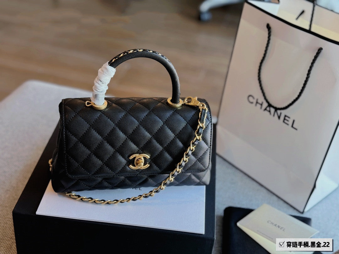 CC new arrival coco handle caviar leather size : 23*13cm