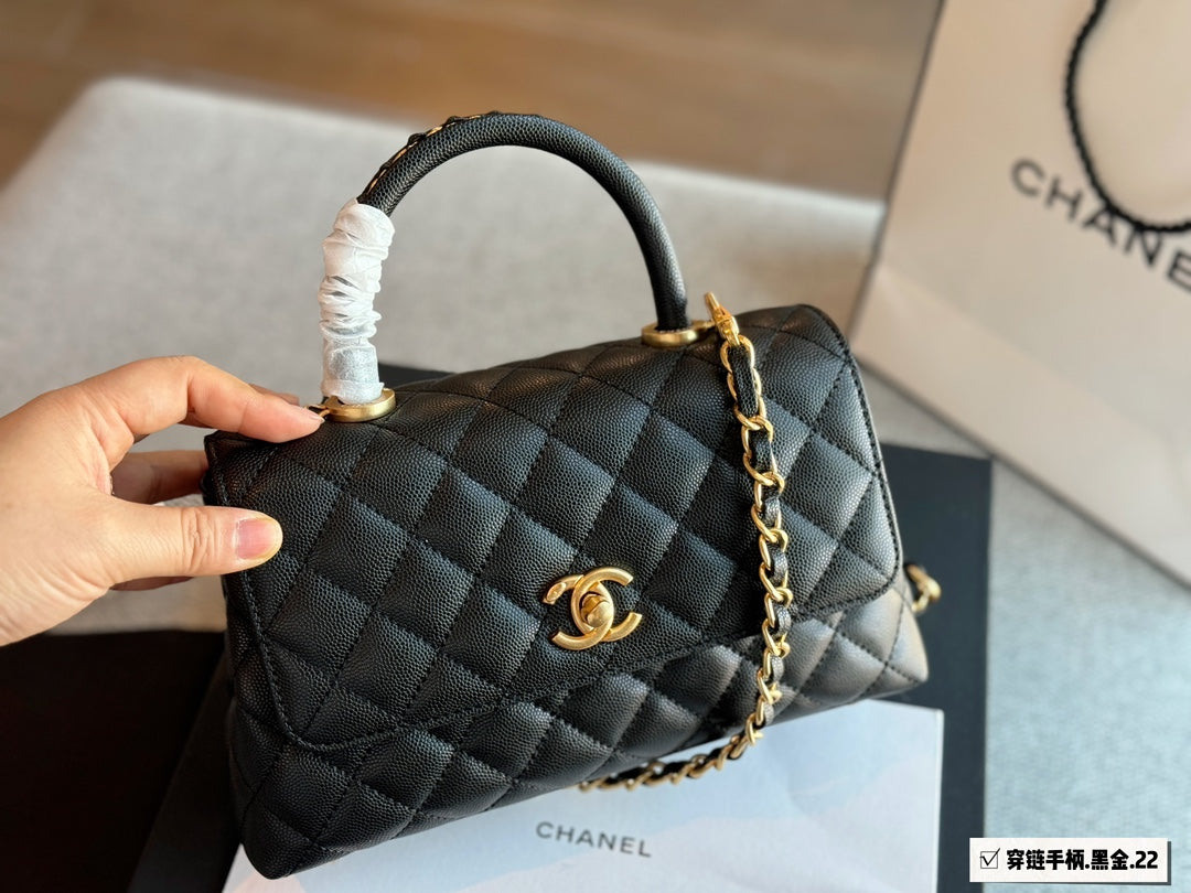 CC new arrival coco handle caviar leather size : 23*13cm