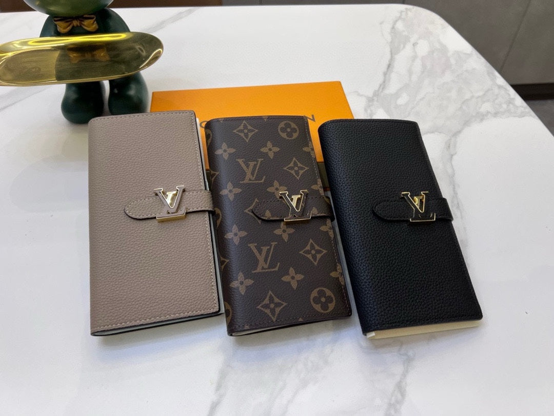 Louis new arrival Taurillon Capucines wallet size: 10*19*1.7cm