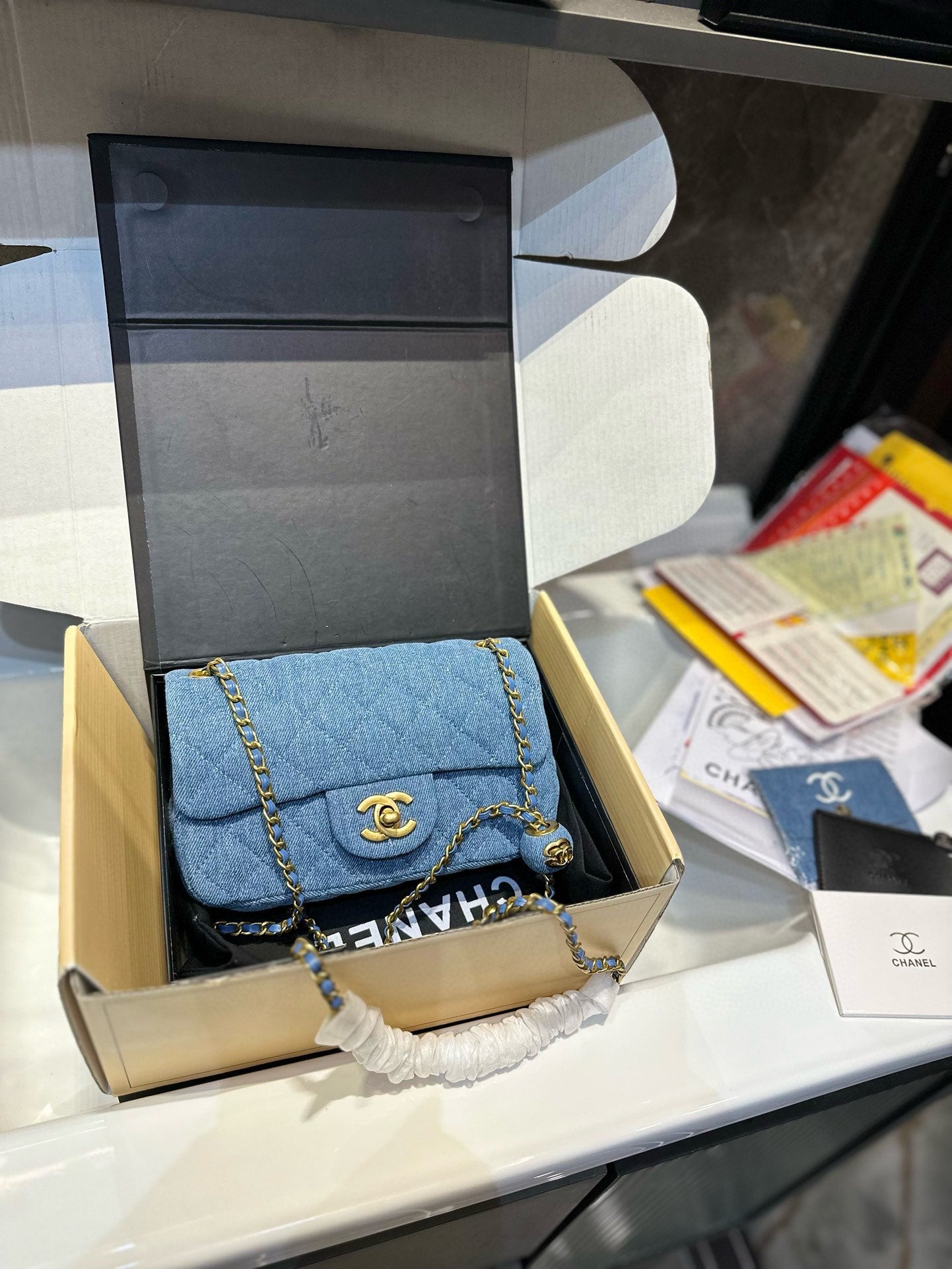 CC new arrival mini cf denim bag