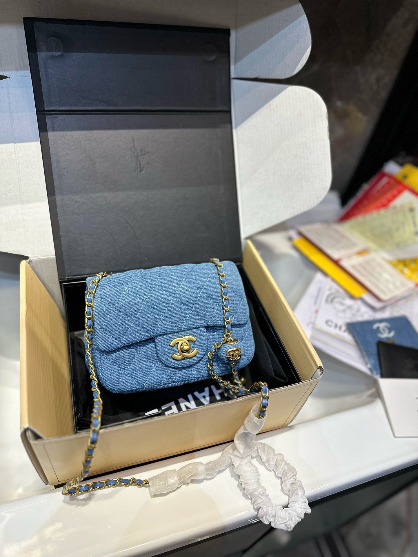 CC new arrival mini cf denim bag