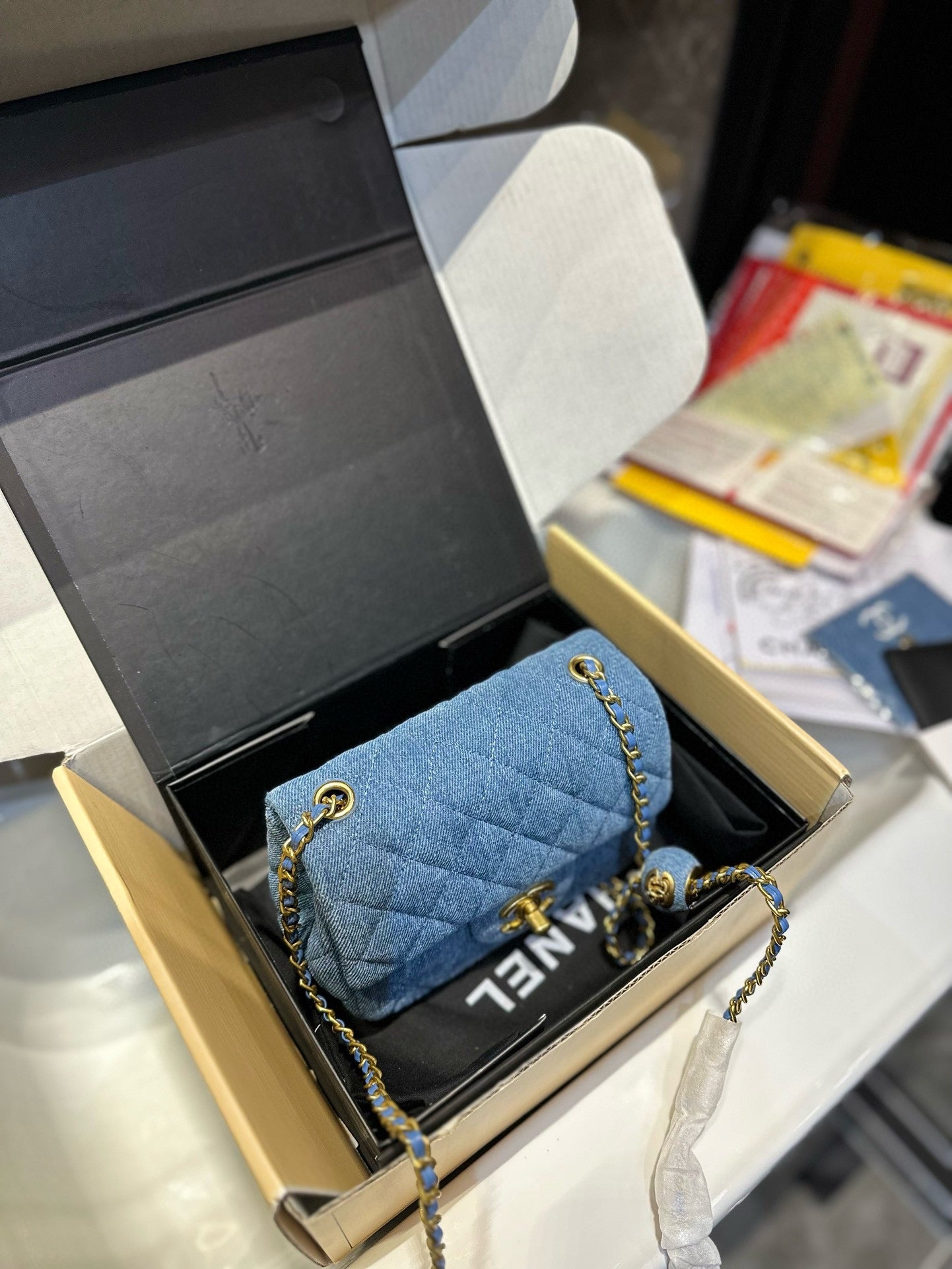 CC new arrival mini cf denim bag