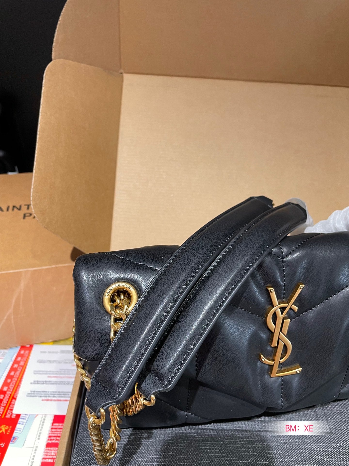 Y PUFFER SMALL SIZE BAG IN QUILTED LAMBSKIN Size: 28*17 CM