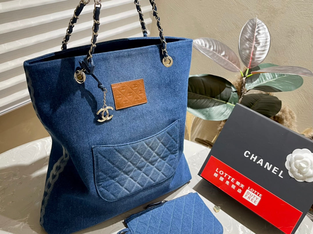 CC new arrival denim tote bag size: 30*40 cm