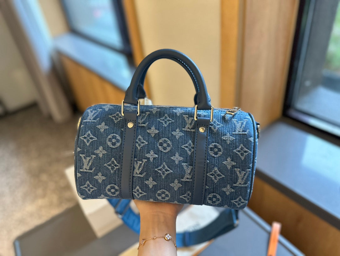 Louis Lvkeepall new arrival denim bag size: 25 * 12 cm