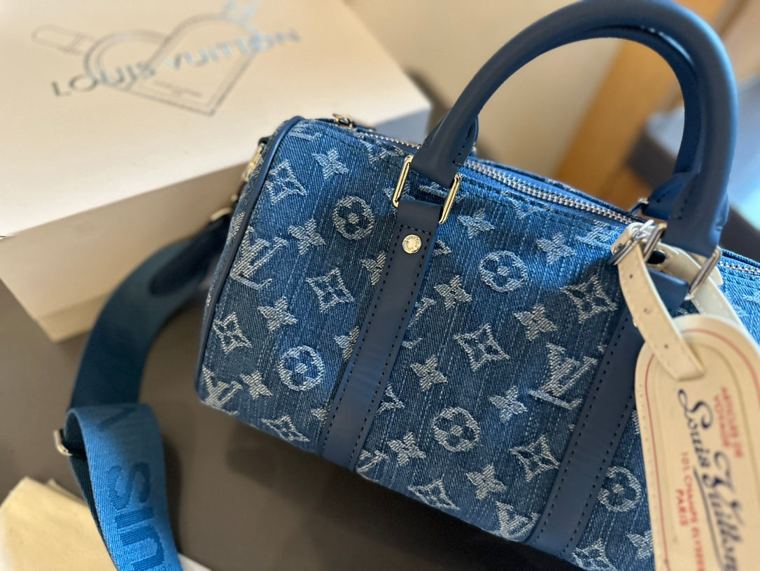Louis Lvkeepall new arrival denim bag size: 25 * 12 cm