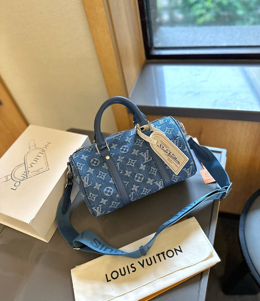Louis Lvkeepall new arrival denim bag size: 25 * 12 cm