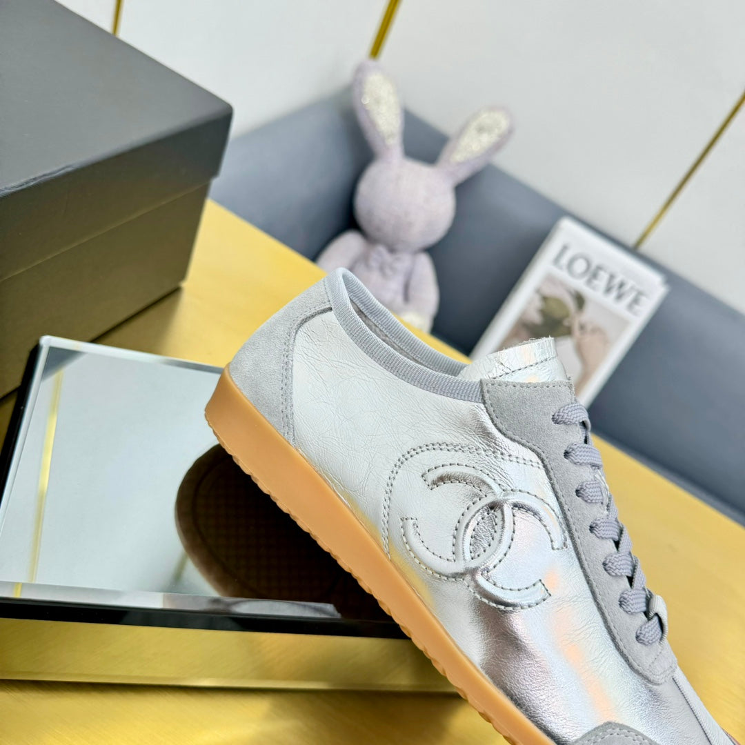 Cc new arrival women sneakers silver and gold shoes