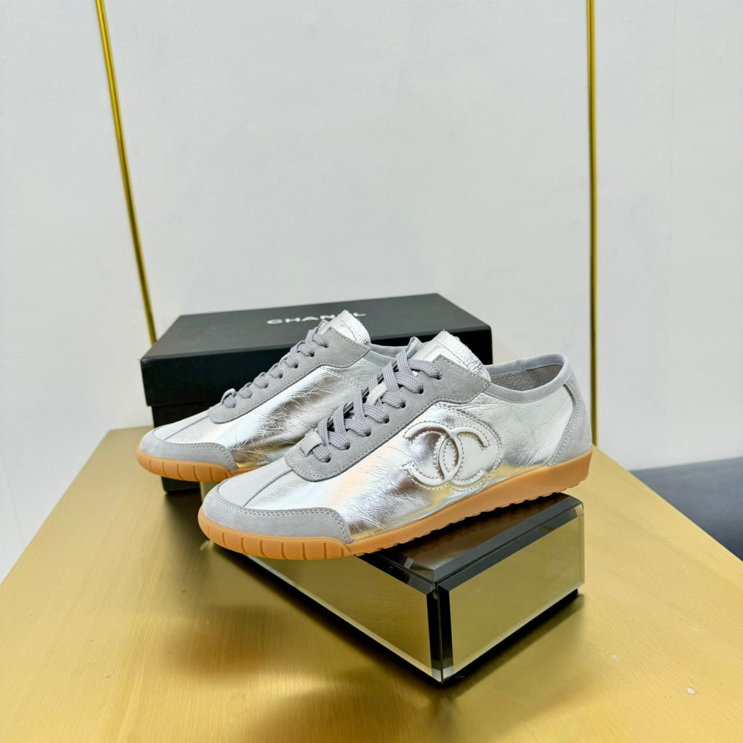 Cc new arrival women sneakers silver and gold shoes