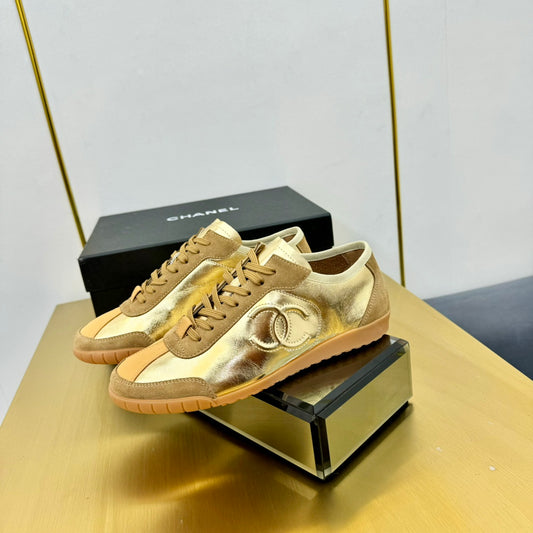 Cc new arrival women sneakers silver and gold shoes