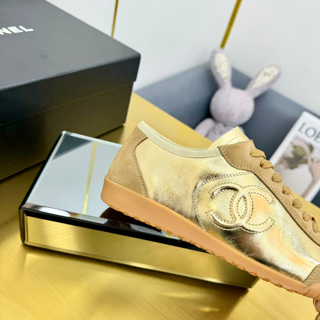 Cc new arrival women sneakers silver and gold shoes