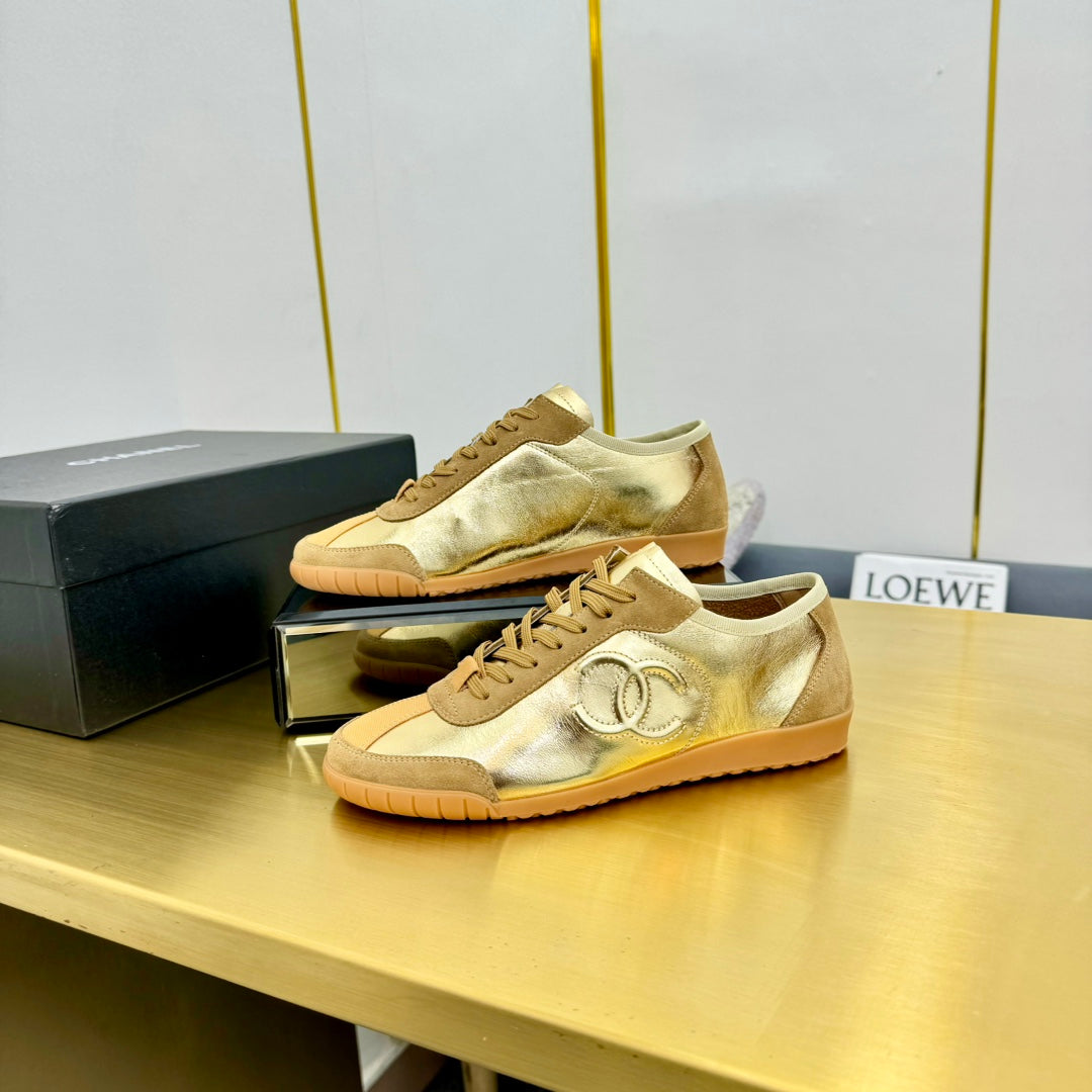 Cc new arrival women sneakers silver and gold shoes