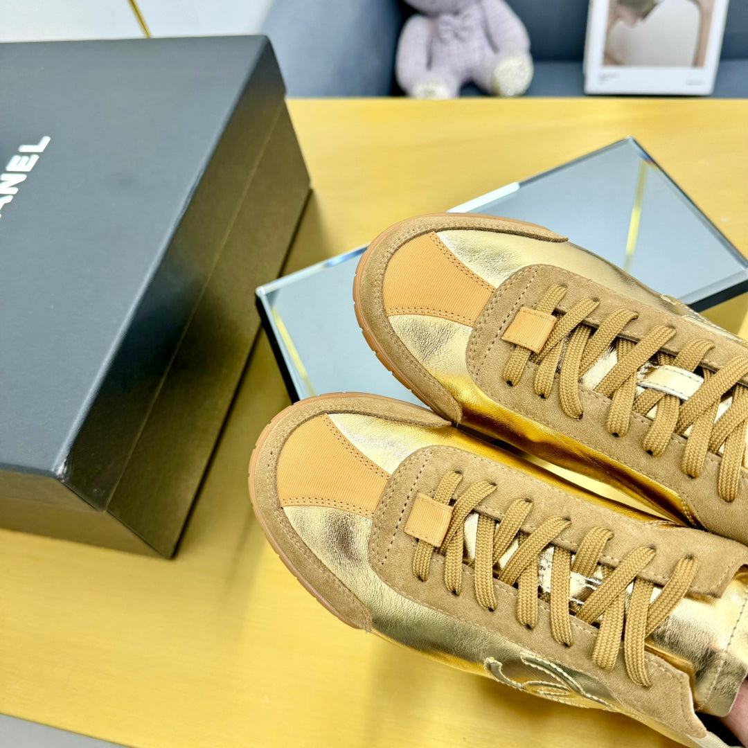 Cc new arrival women sneakers silver and gold shoes