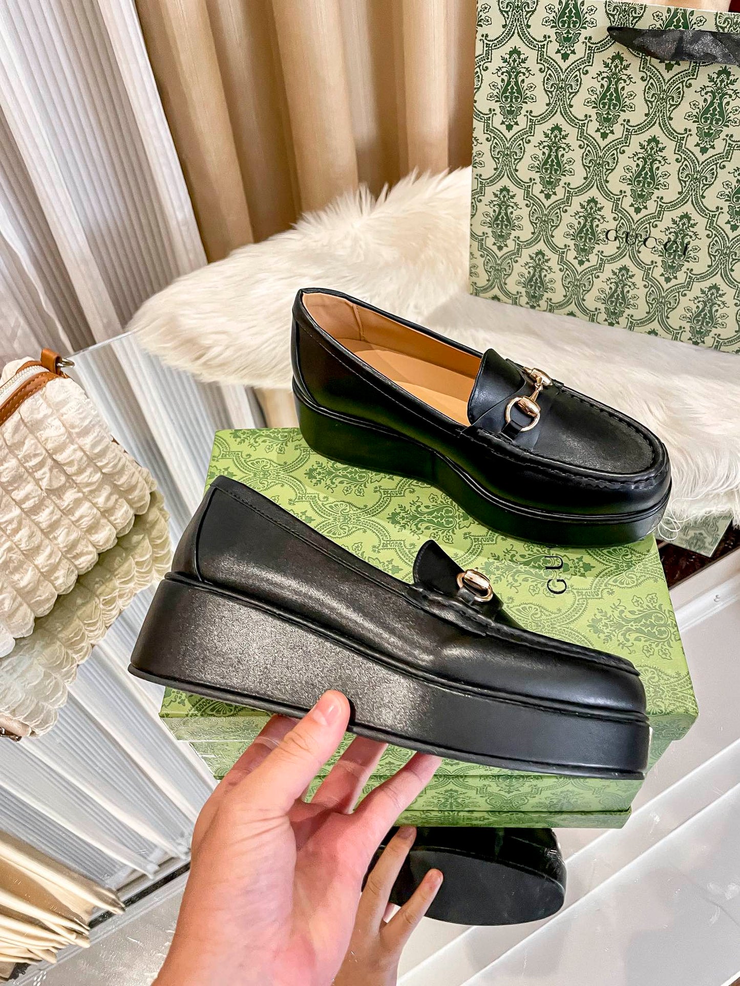 GG new arrival women Loafers heels 5.5 cm