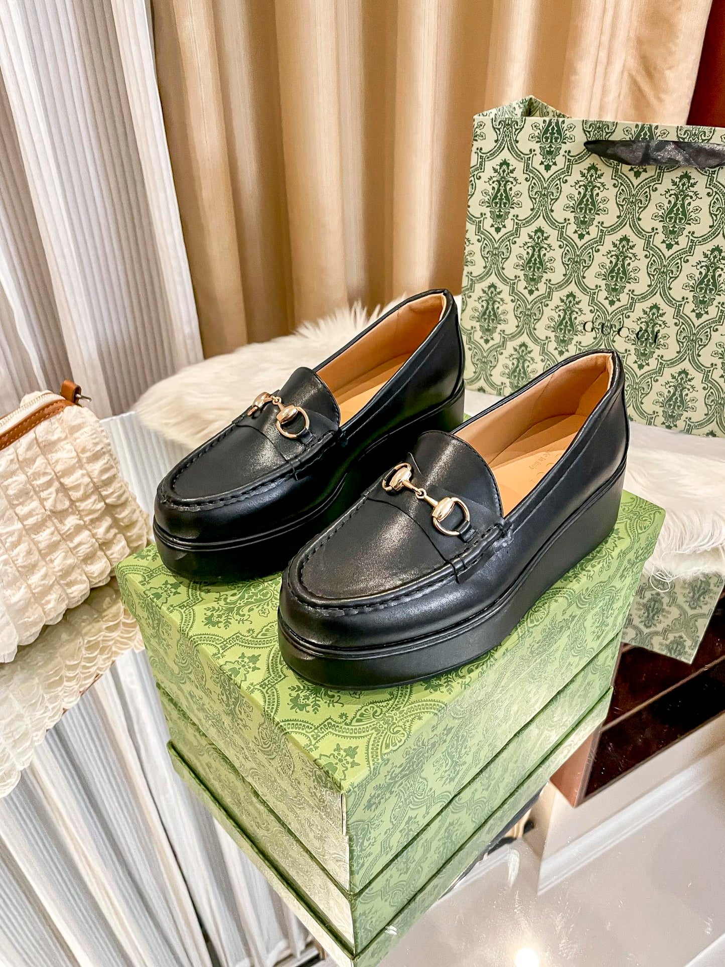 GG new arrival women Loafers heels 5.5 cm