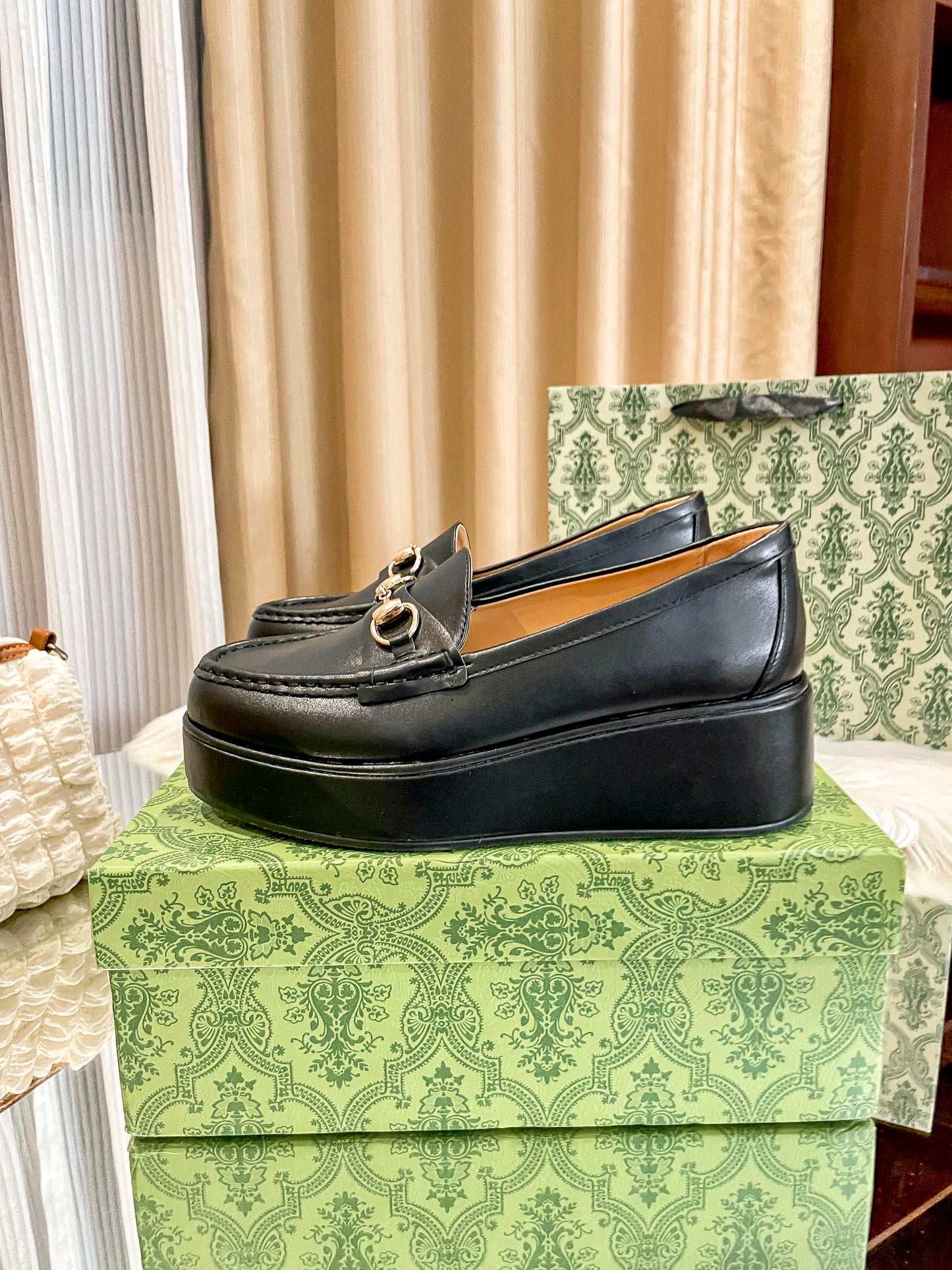 GG new arrival women Loafers heels 5.5 cm