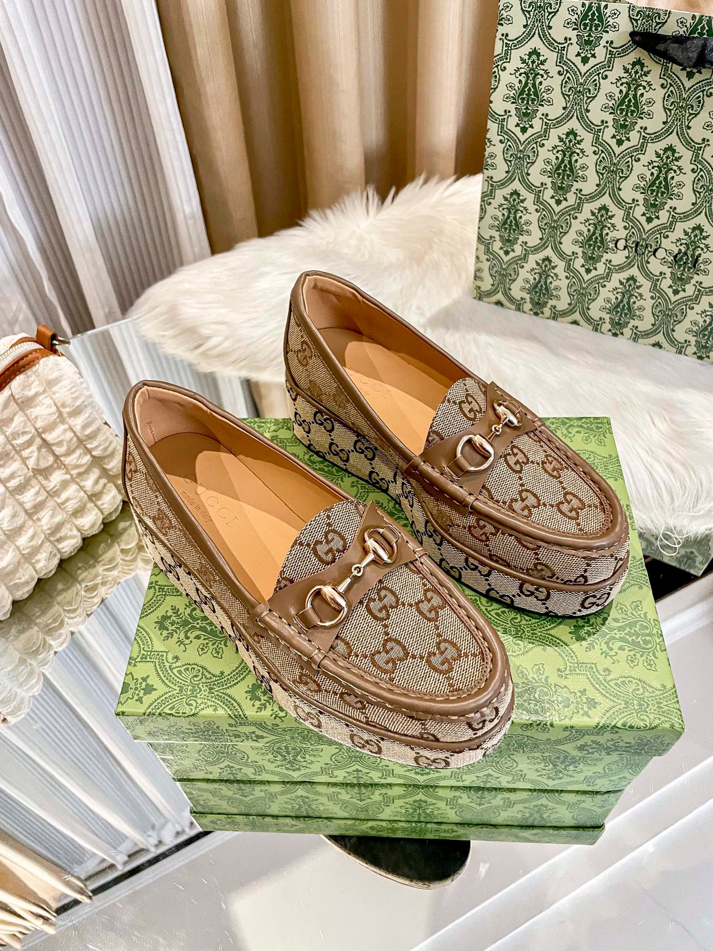 GG new arrival women Loafers heels 5.5 cm