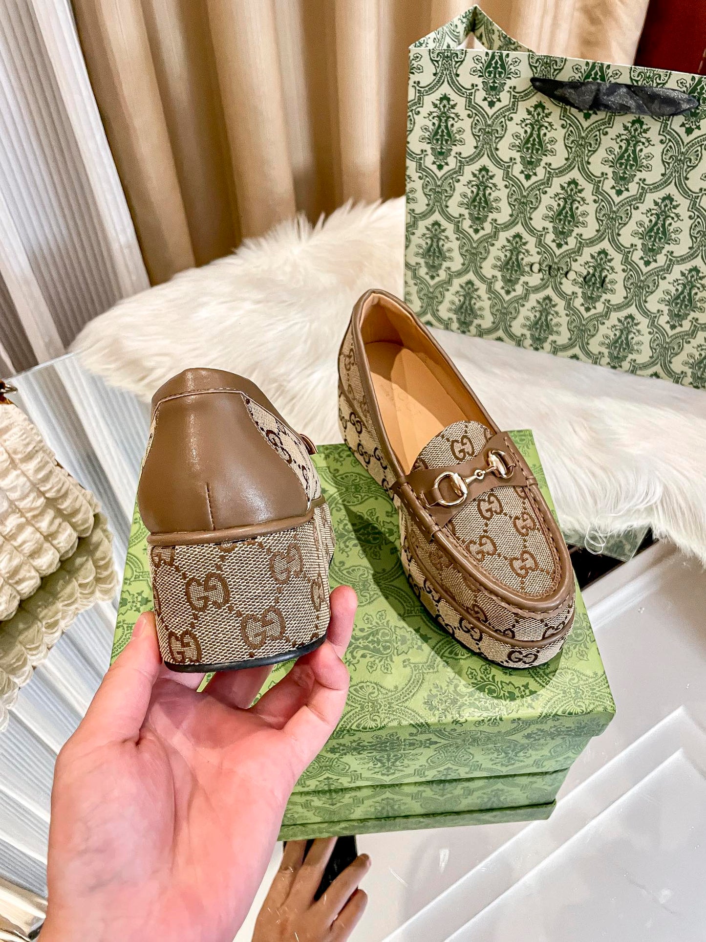 GG new arrival women Loafers heels 5.5 cm