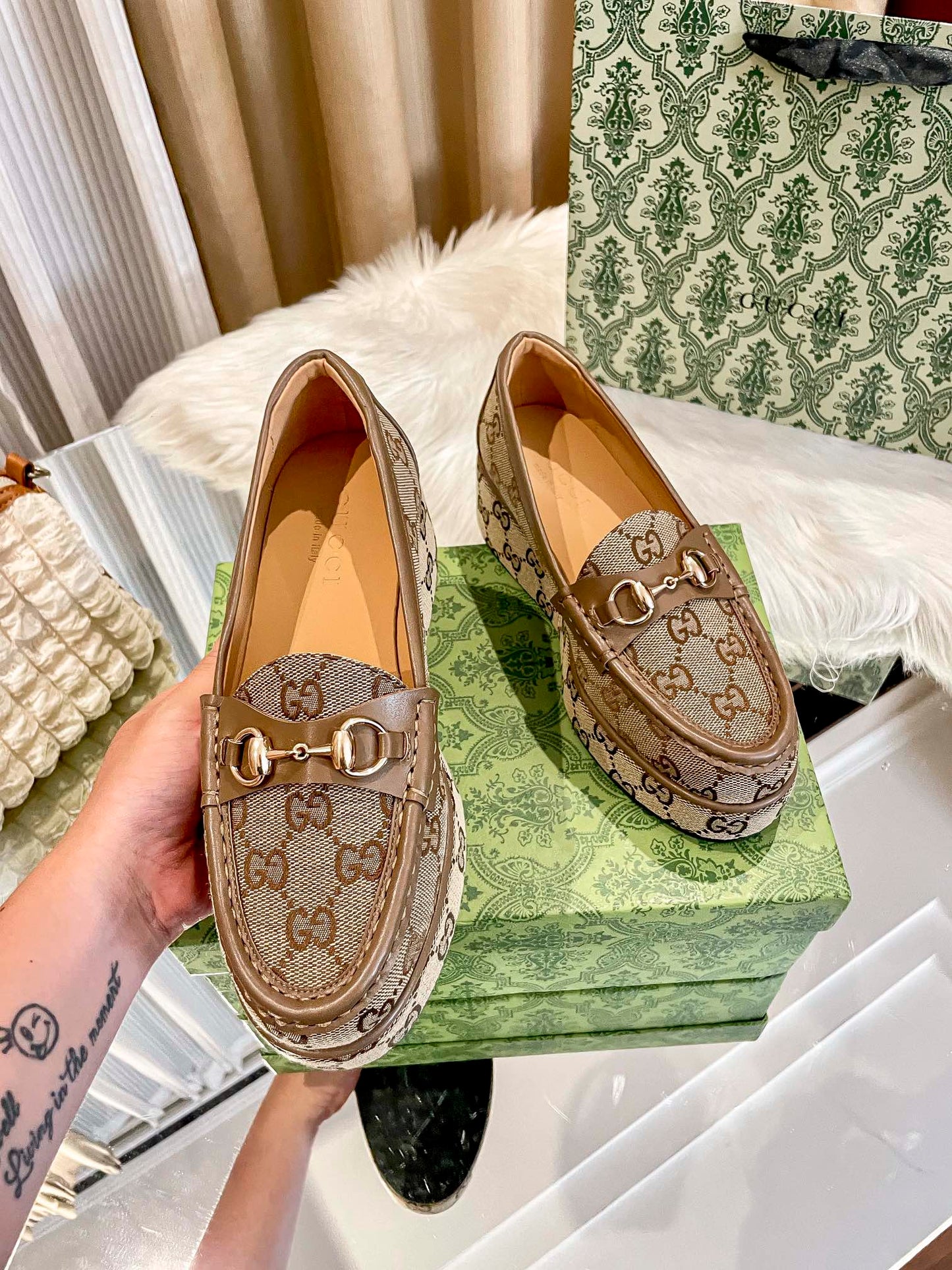 GG new arrival women Loafers heels 5.5 cm