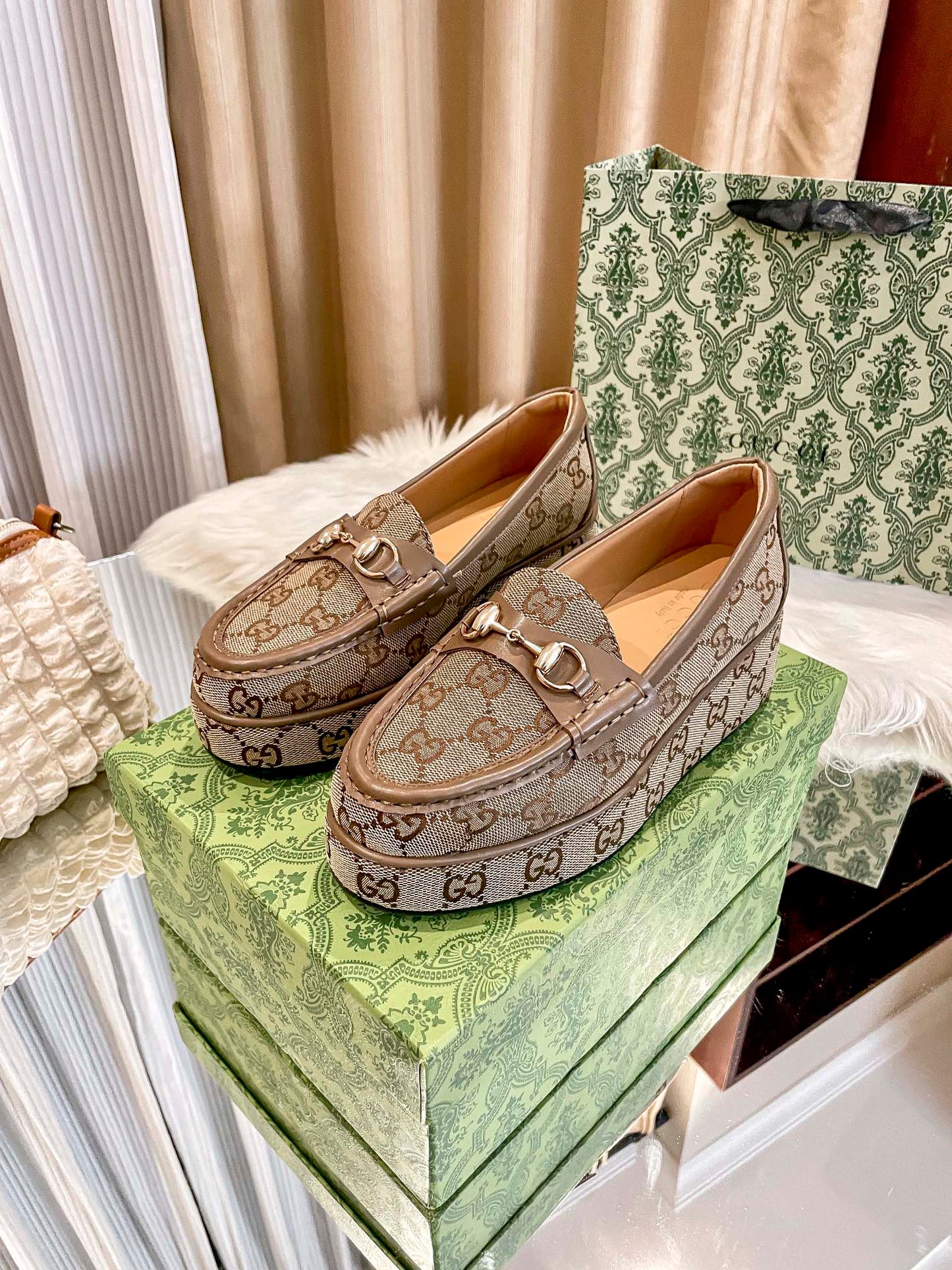 GG new arrival women Loafers heels 5.5 cm