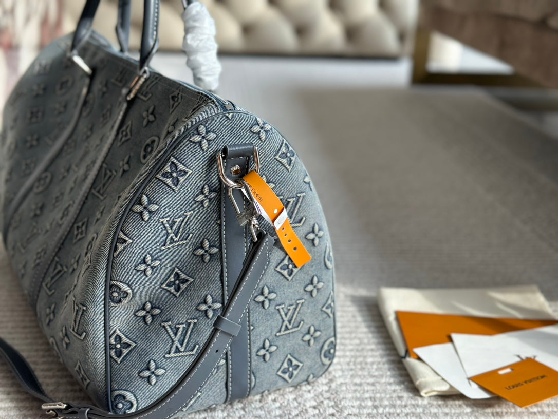 Louis new arrival denim keepall bag size: 50 cm