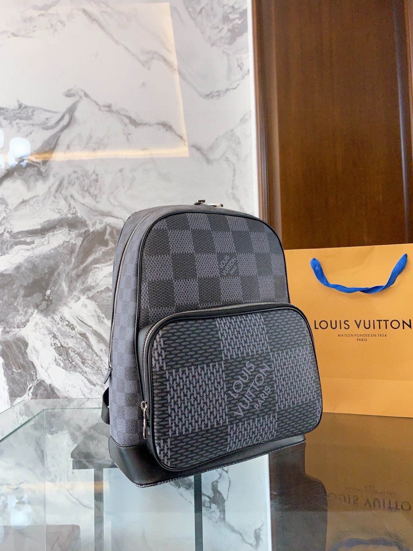 Louis × NIGO new arrival men backpack bag size: 38-29-13cm