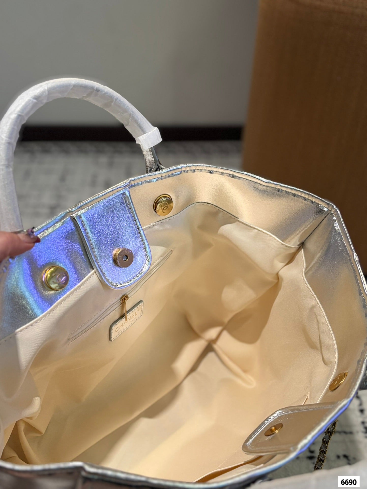 Cc new arrival tote bag gold silver size:36*30 cm