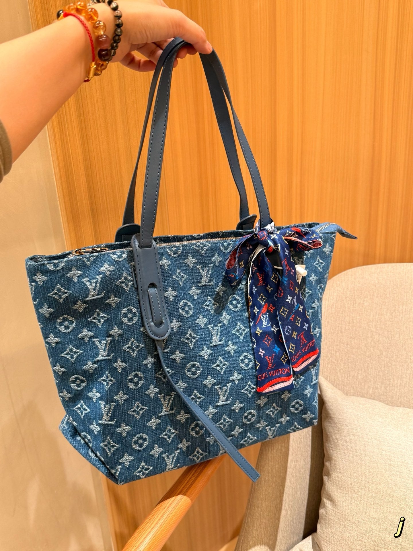 Louis new arrival neverfull denim bag size:40*24*16 cm