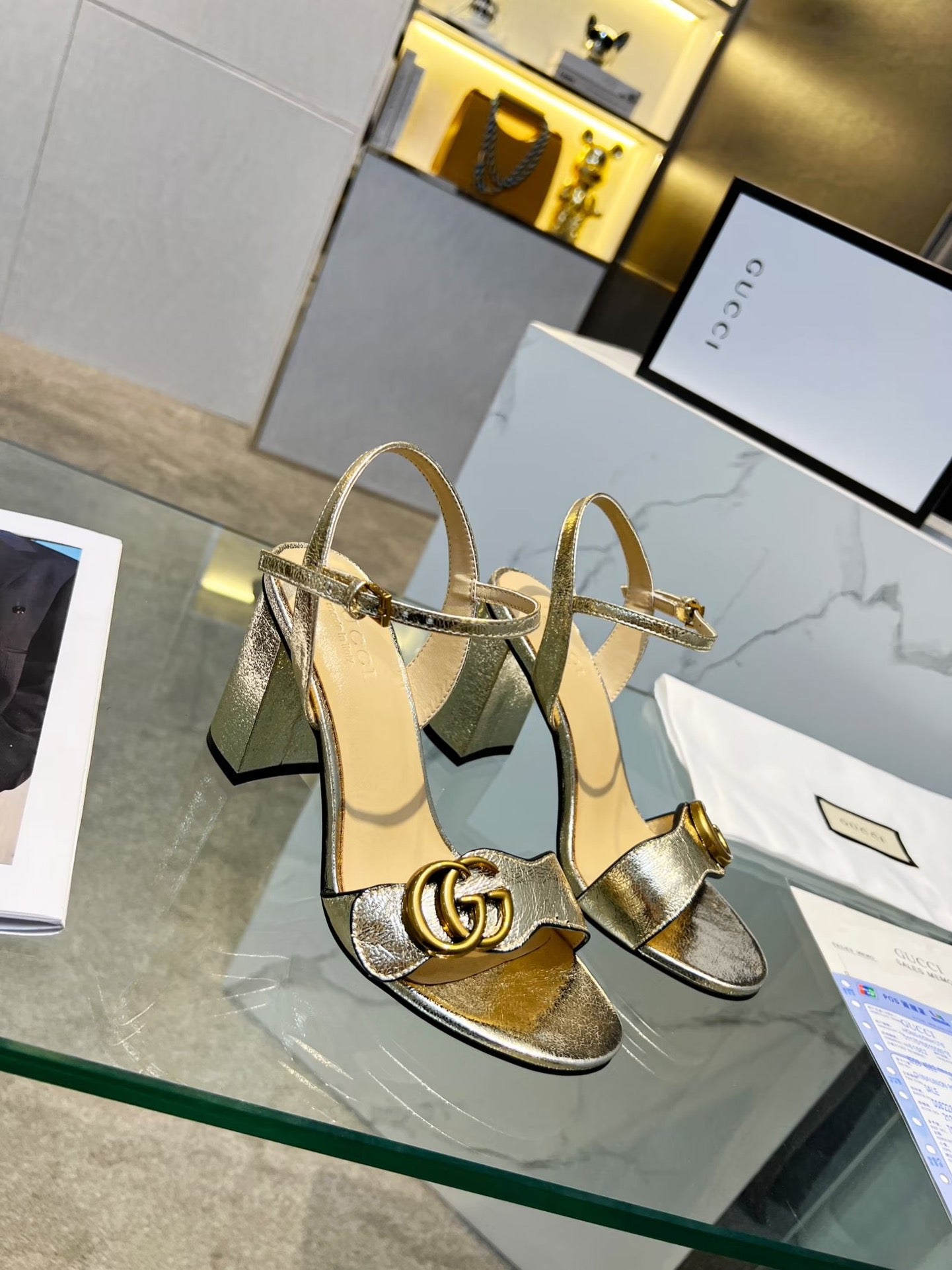 GG new arrival women heels 8 cm