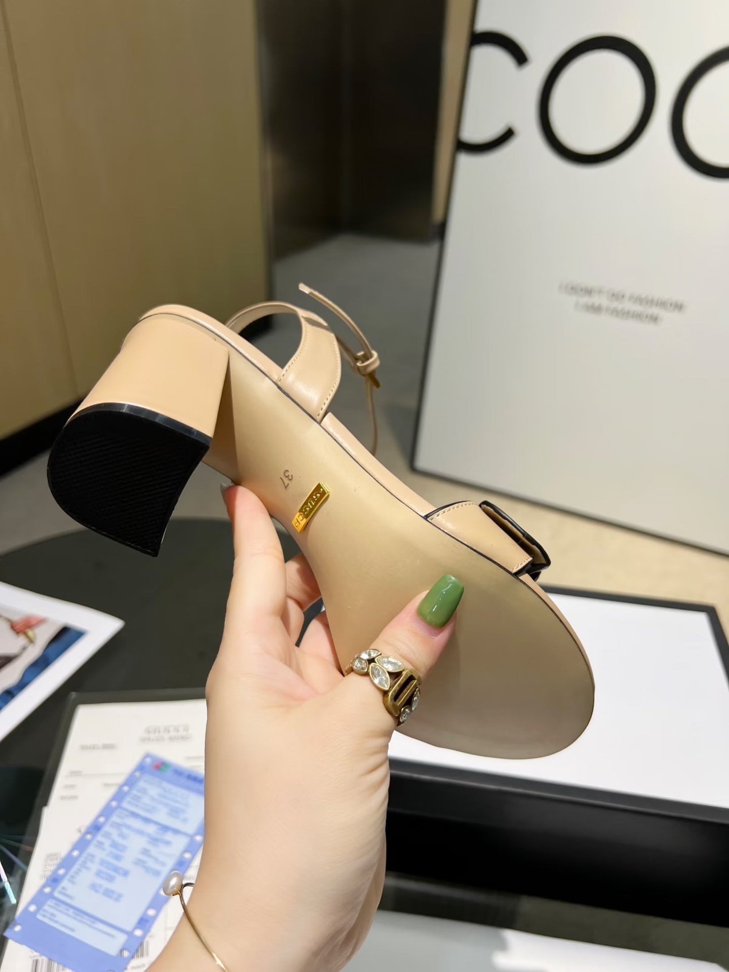 GG new arrival women heels 8 cm