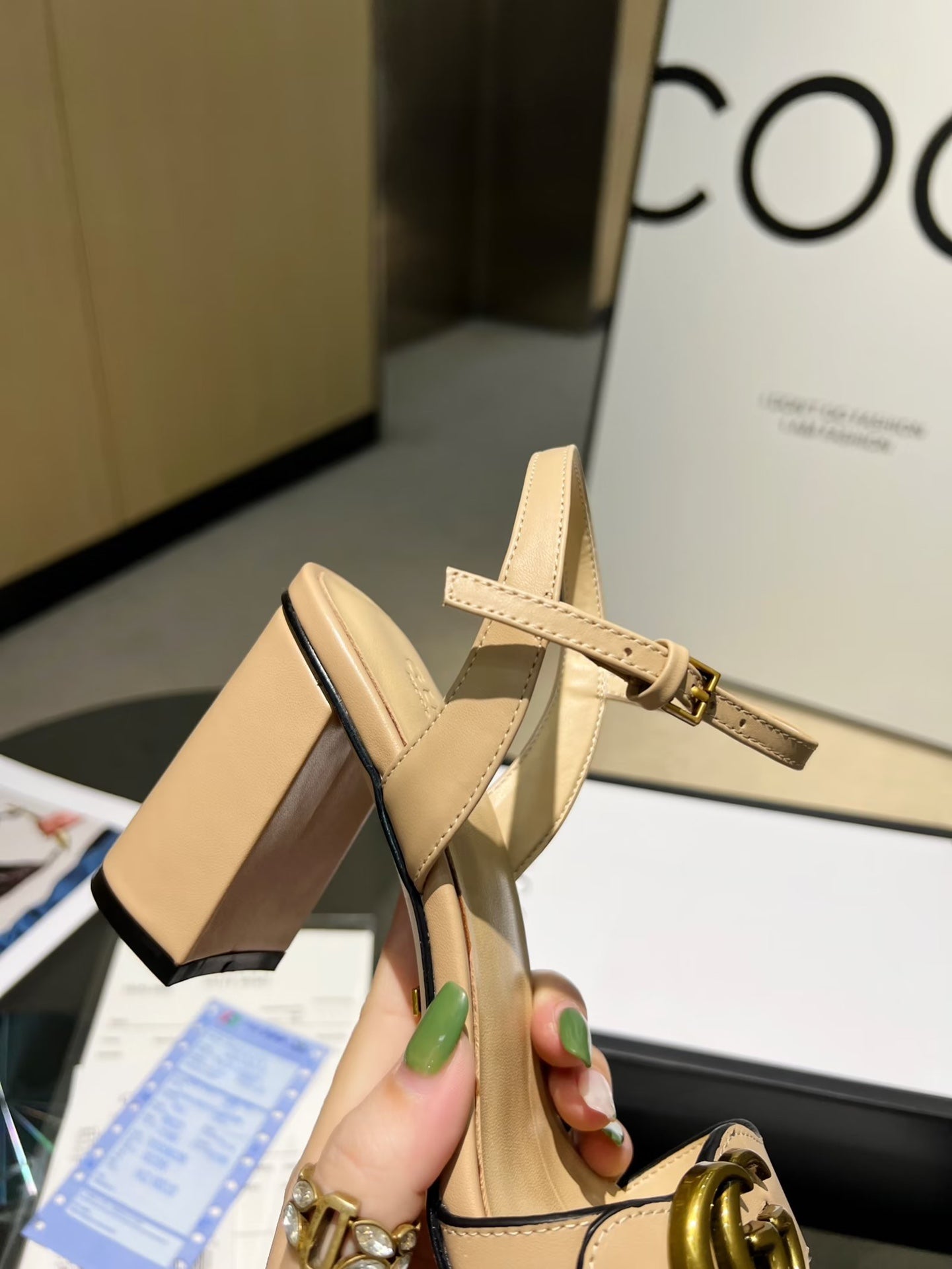 GG new arrival women heels 8 cm