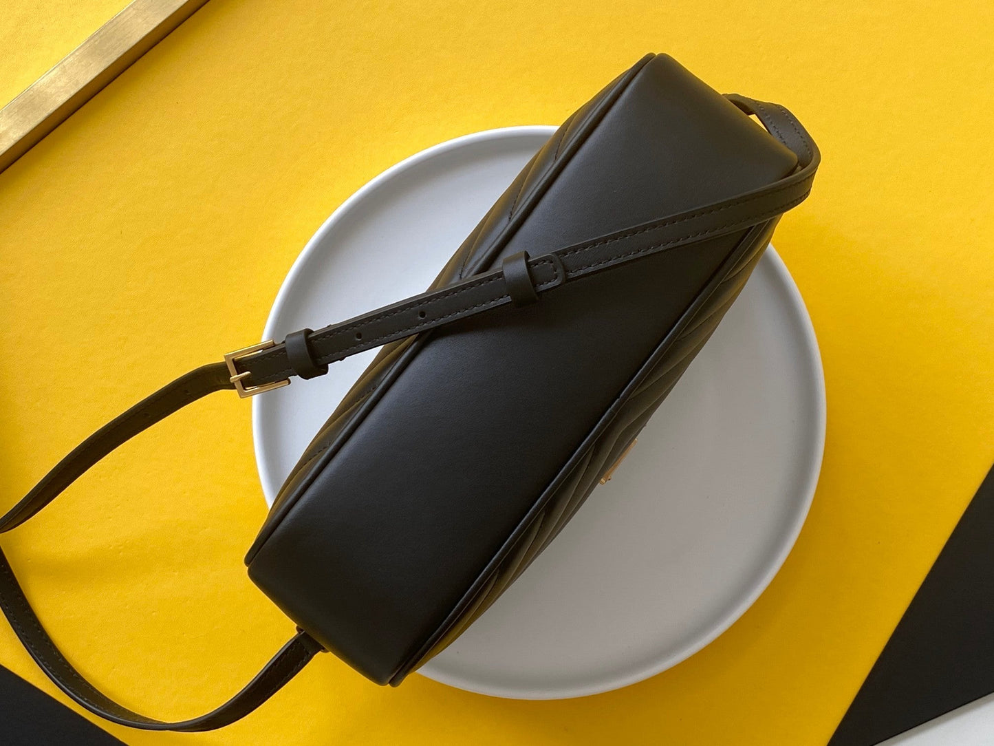 Y Lou Camera Bag In Quilted Leather