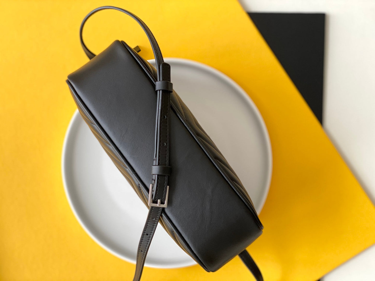 Y Lou Camera Bag In Quilted Leather