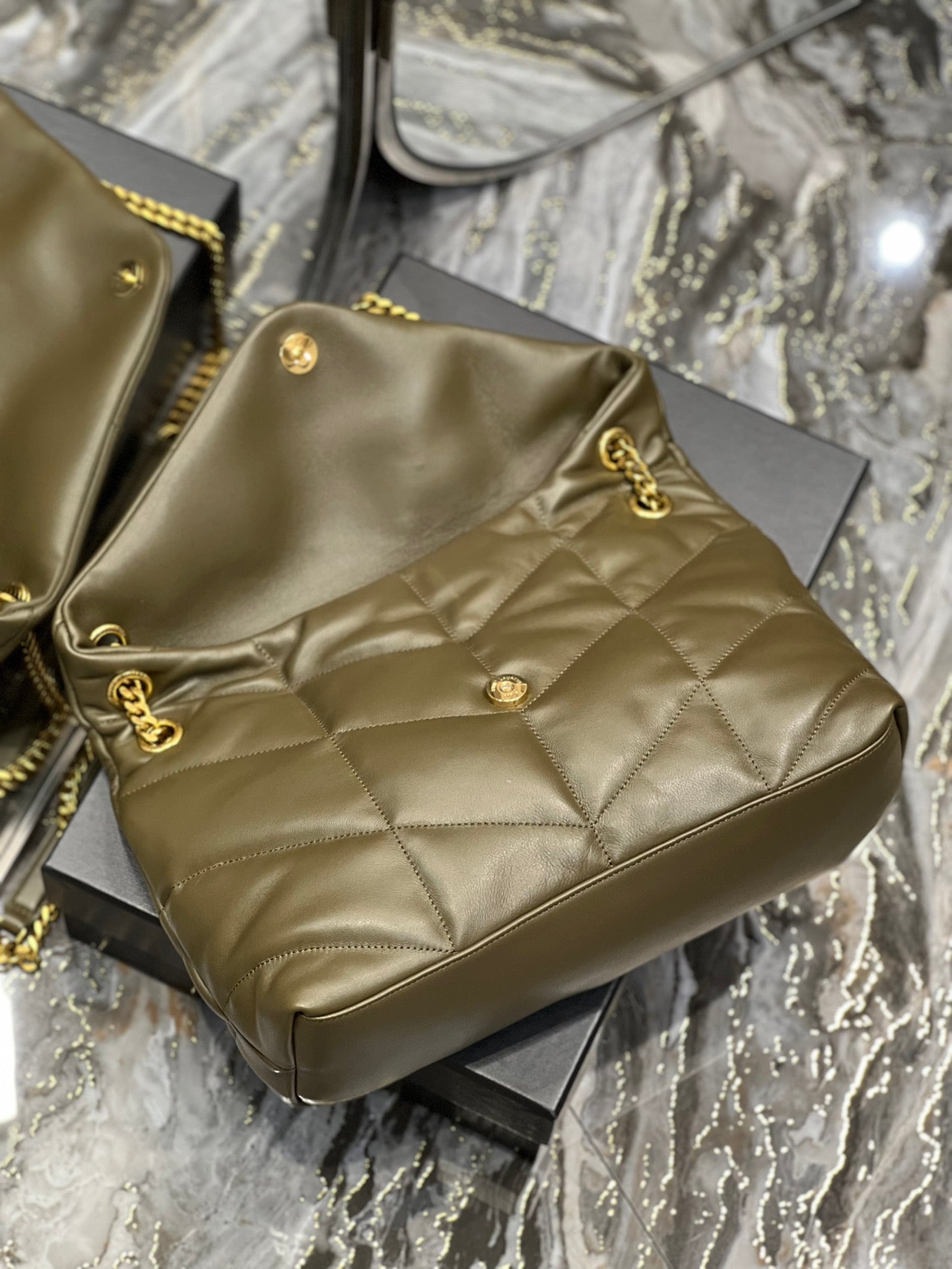 Y PUFFER MEDIUM BAG IN QUILTED LAMBSKIN