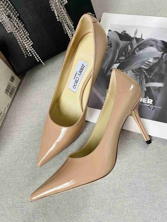 Jc Love 85 Calf Leather Pumps JC Emblem Nude