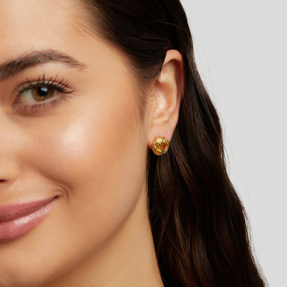 Knotted Twist Gold Earrings