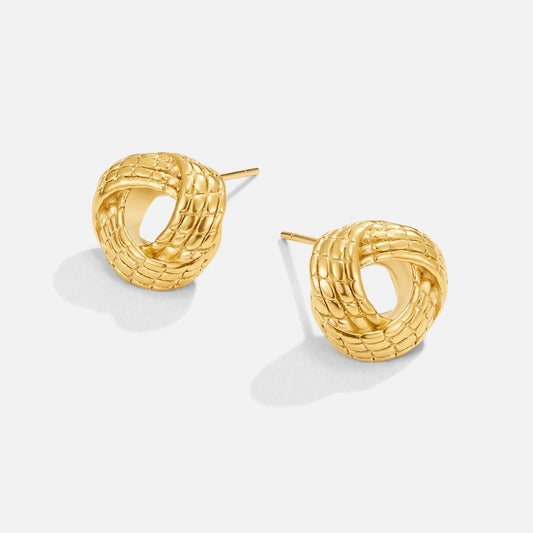 Knotted Twist Gold Earrings