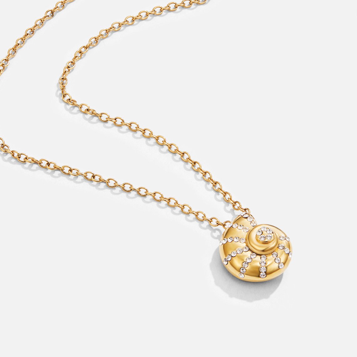 Luca Crystal Seashell Pendant Necklace