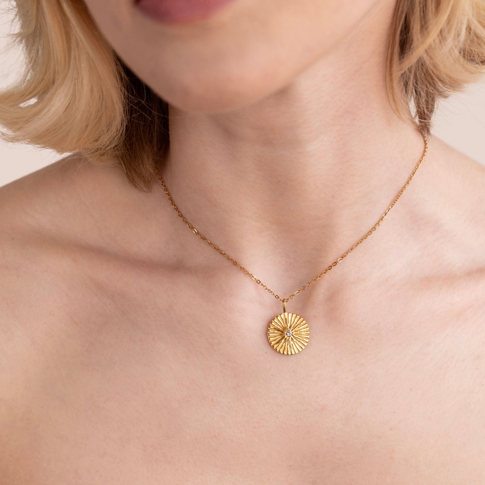 Luna Starburst Coin Necklace