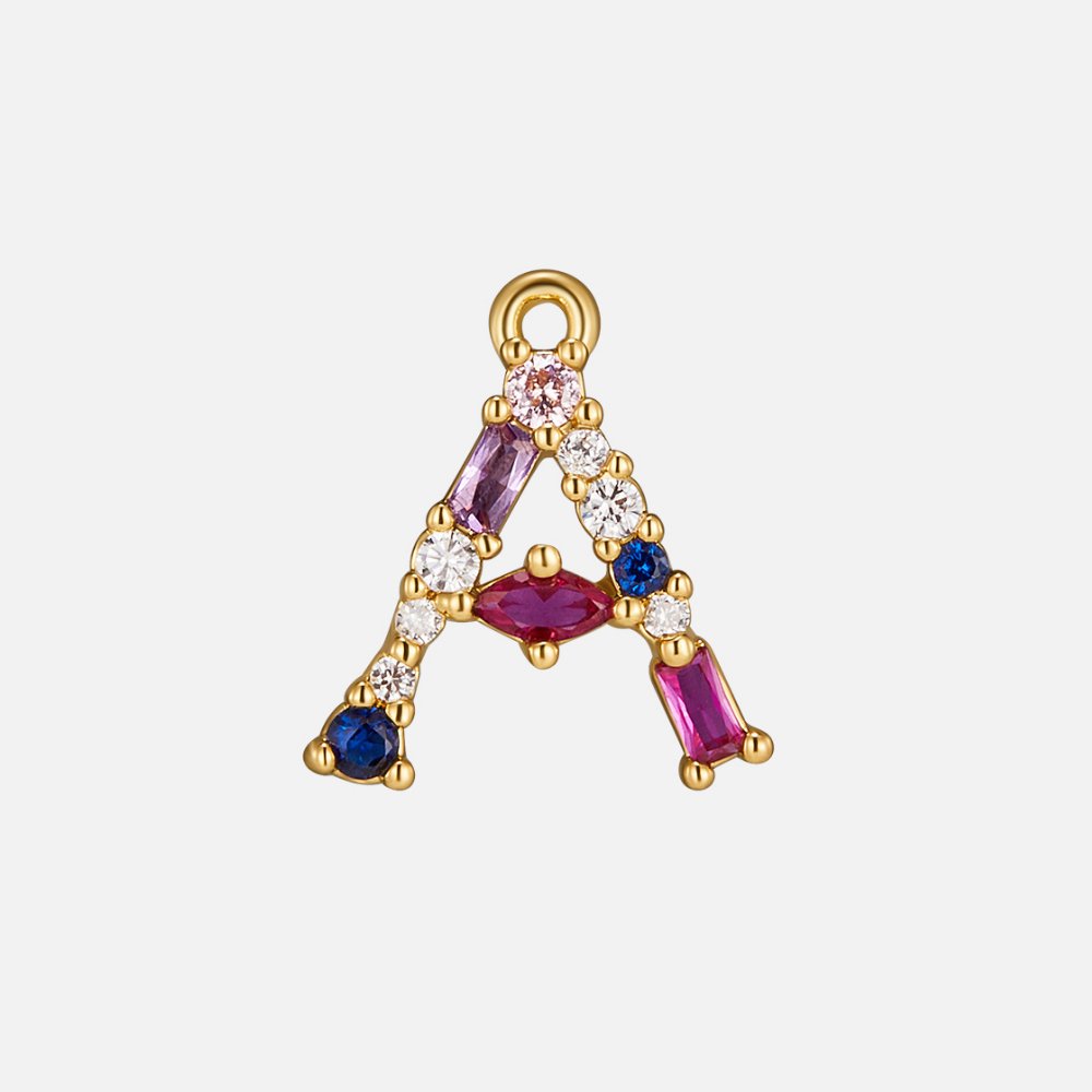 Mila Crystal Letter Charm Necklace