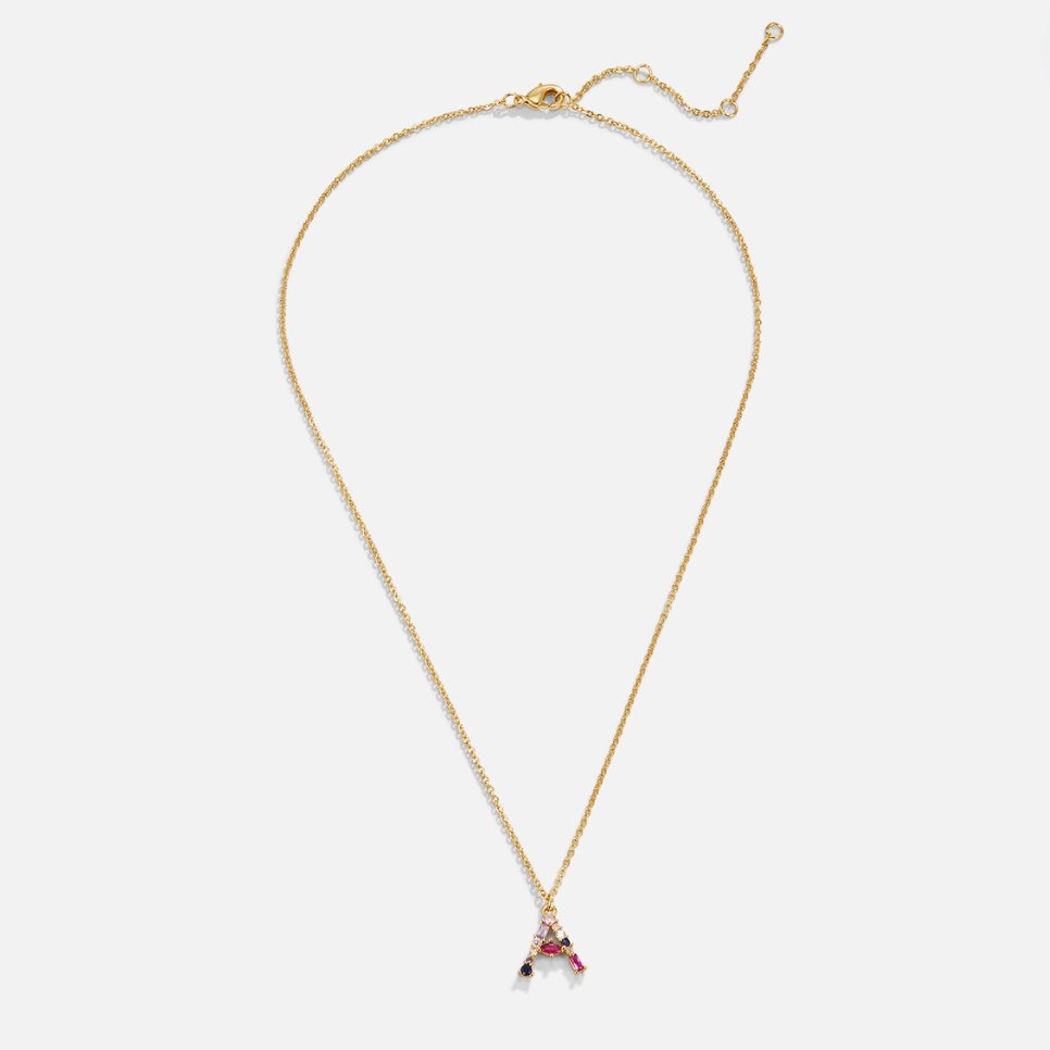 Mila Crystal Letter Charm Necklace