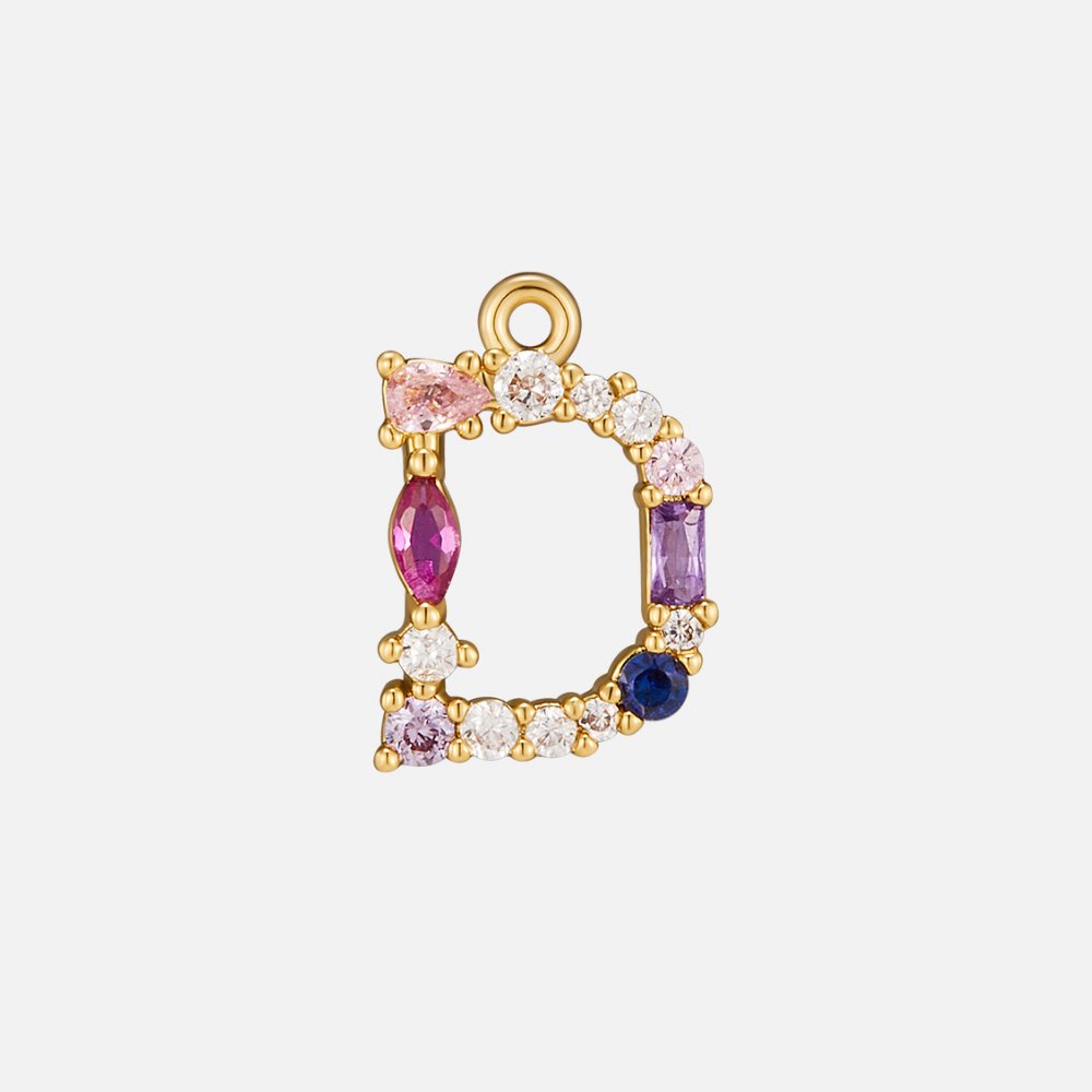 Mila Crystal Letter Charm Necklace