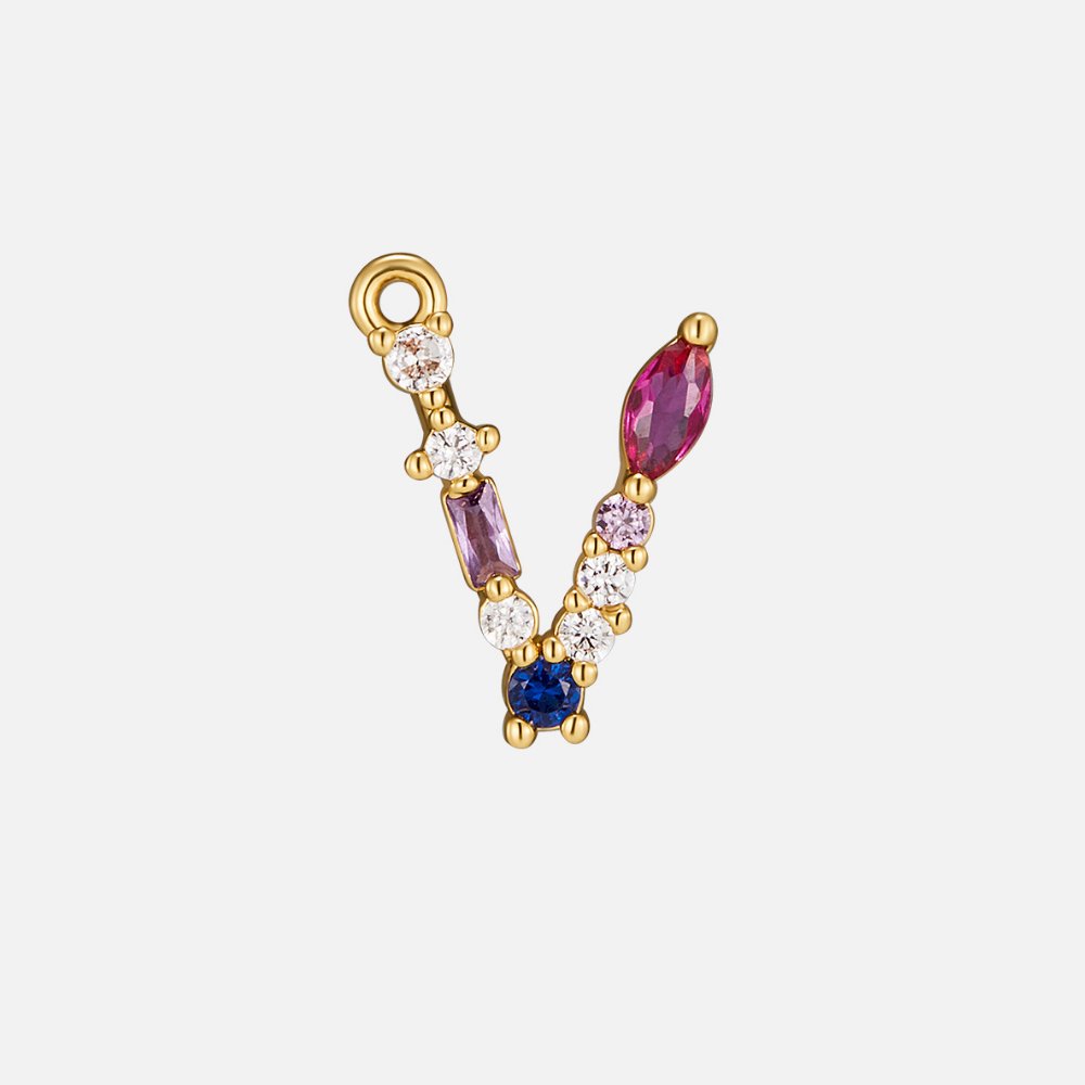 Mila Crystal Letter Charm Necklace