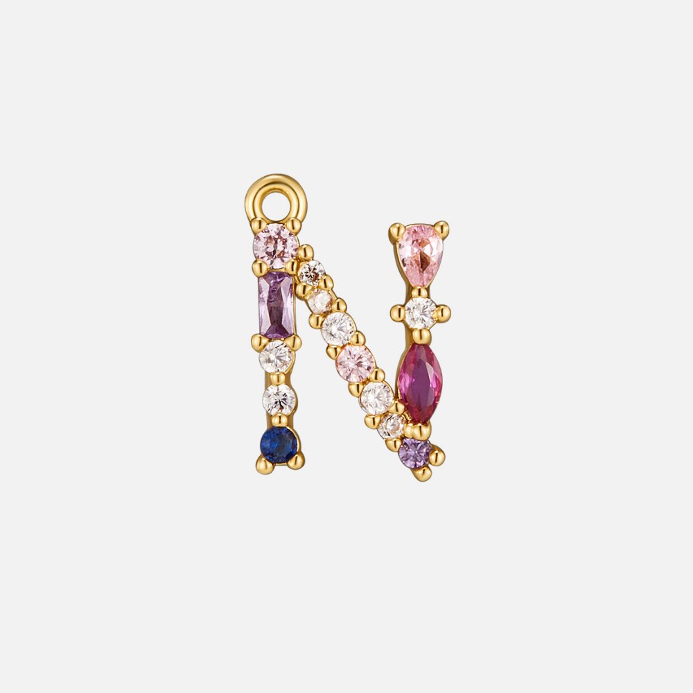 Mila Crystal Letter Charm Necklace