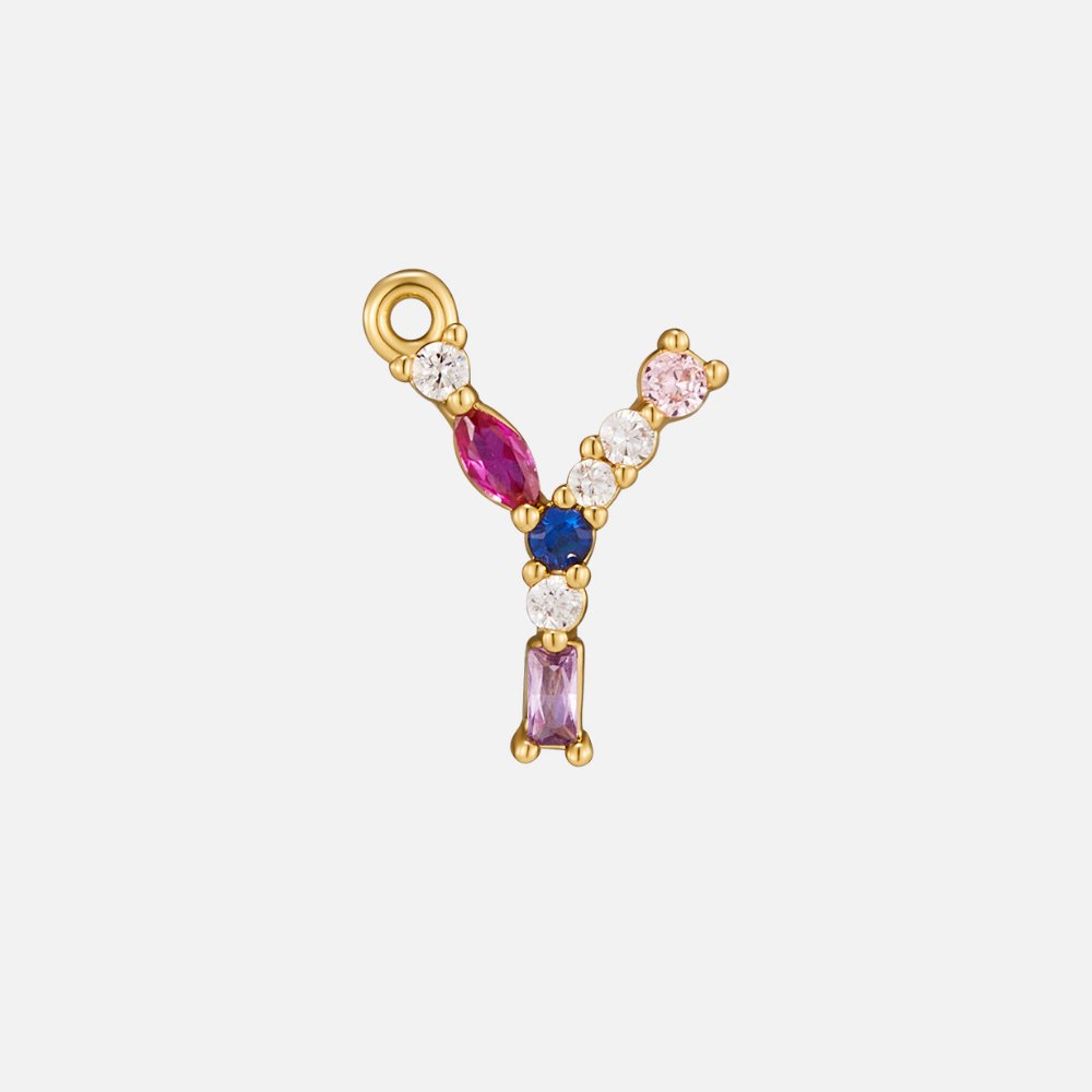 Mila Crystal Letter Charm Necklace