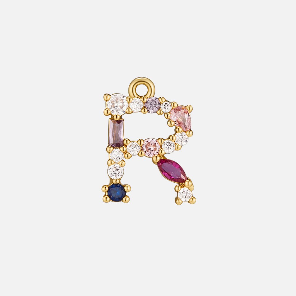 Mila Crystal Letter Charm Necklace