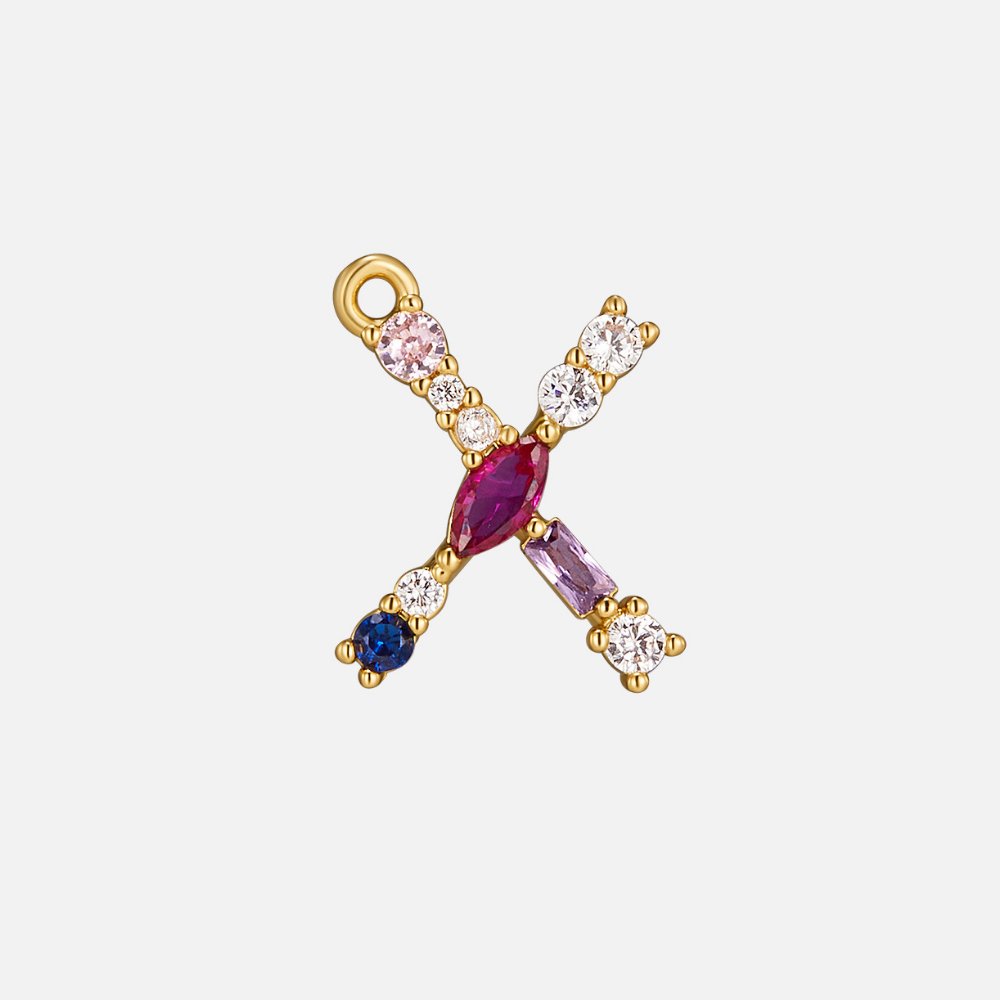 Mila Crystal Letter Charm Necklace