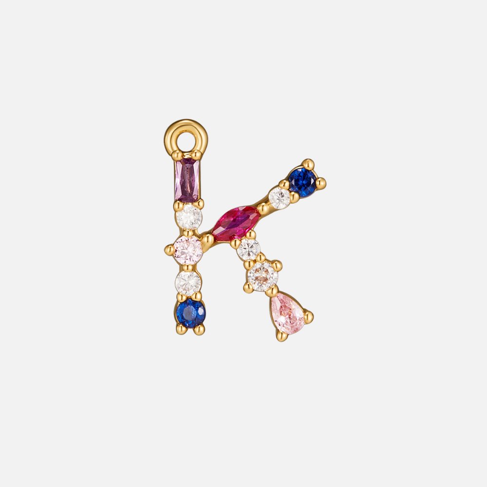 Mila Crystal Letter Charm Necklace