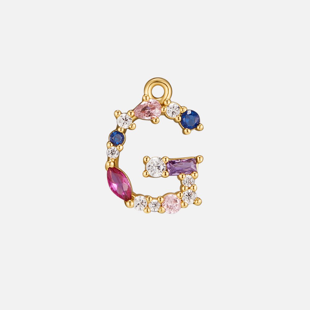 Mila Crystal Letter Charm Necklace